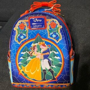Disney loungelfy belle stained glass mini backpack